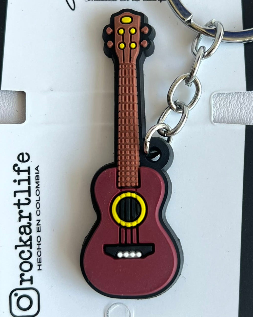 Llavero en PVC Guitarra Acústica cafe
