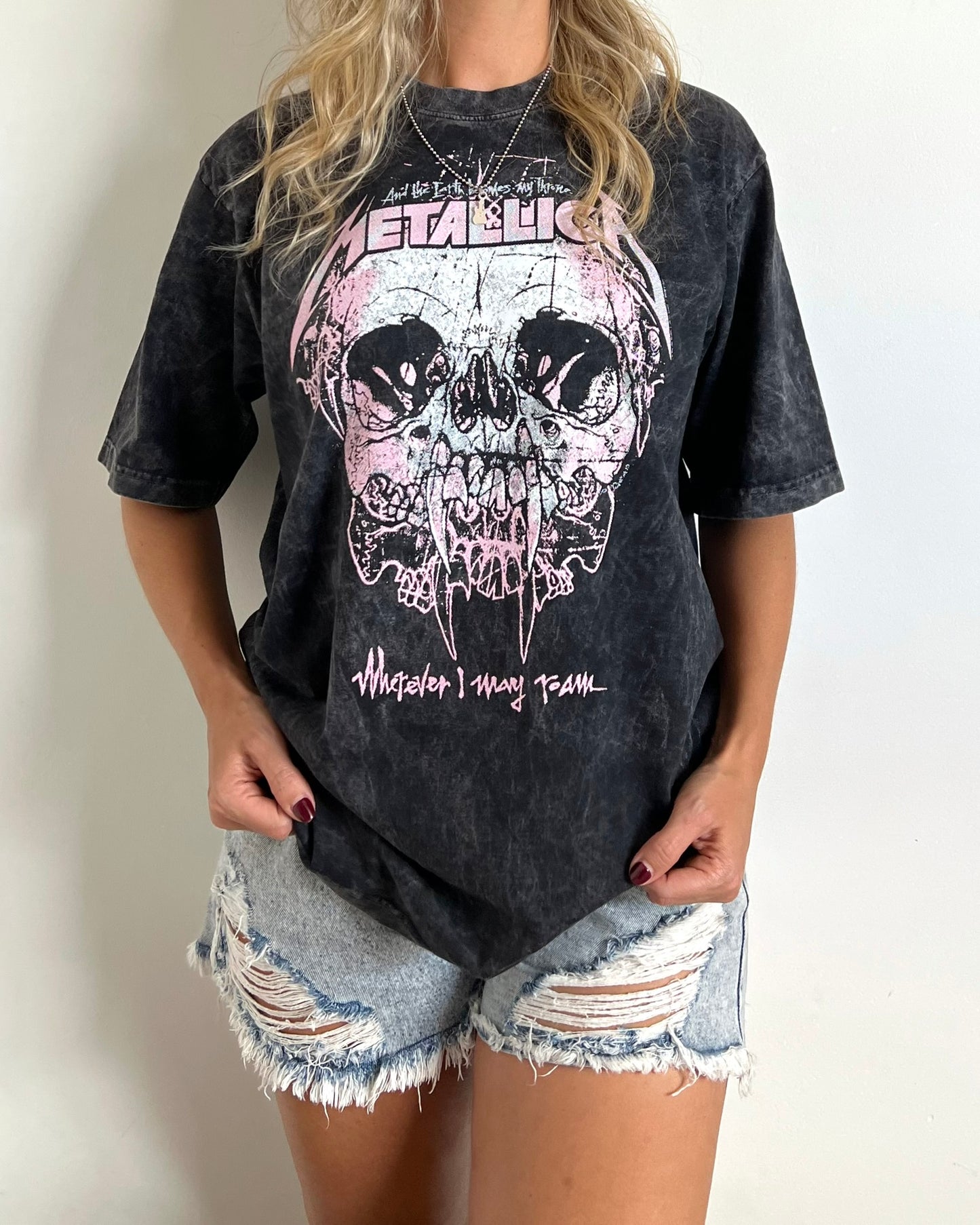 Camiseta Oversize Unisex Metallica Skull