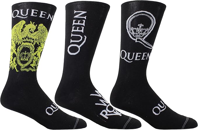 Caja Metálica en forma de Guitarra con 3 pares de medias QUEEN