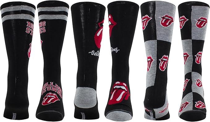 Caja Metálica en forma de Guitarra con 3 pares de medias THE ROLLING STONES