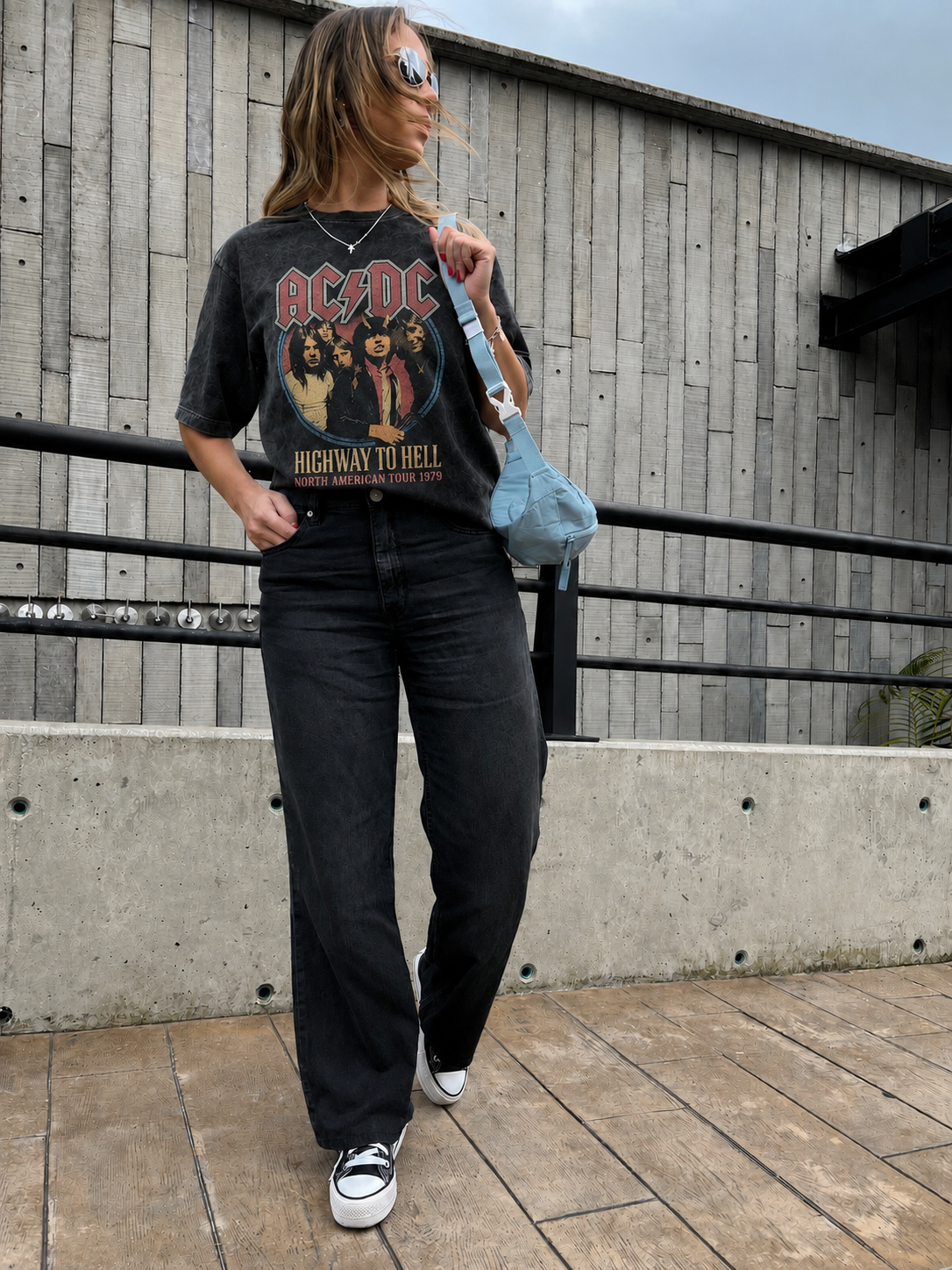 Camiseta Oversize Unisex AC/DC Highway To Hell