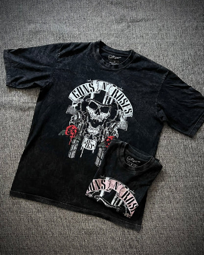 Camiseta Oversize Unisex Guns Skull