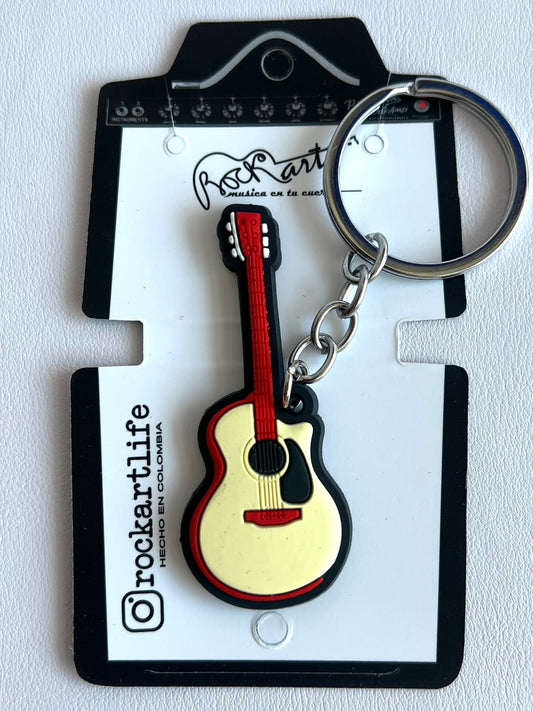 Llavero en PVC Guitarra Folk