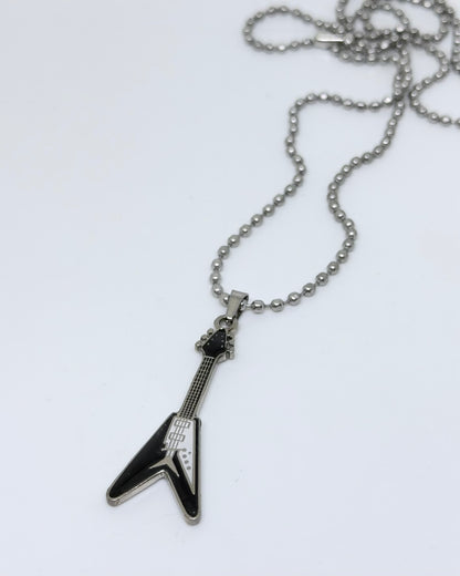 Collar Guitarra Flying V negra