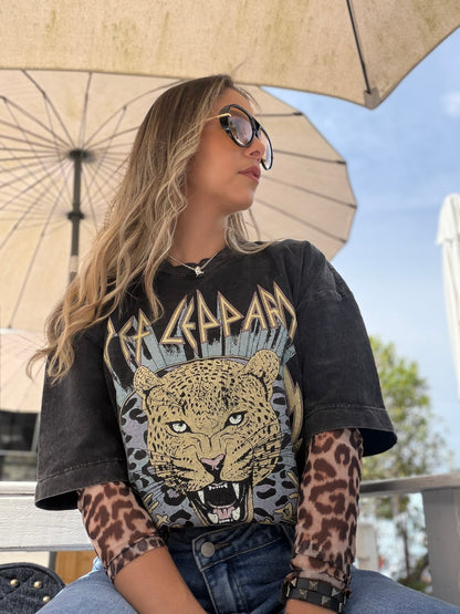 Camiseta Oversize Unisex Def Leppard