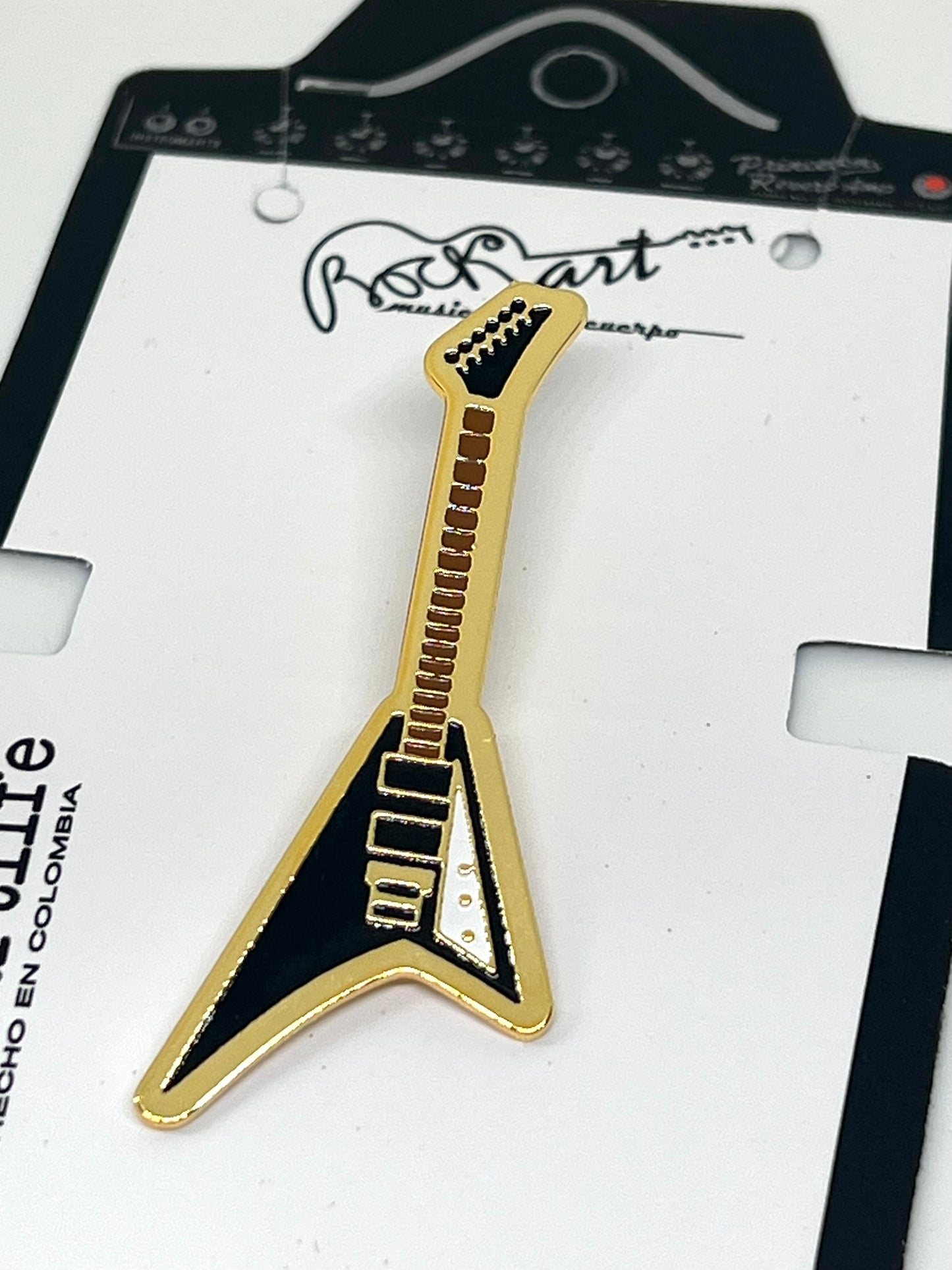 Pin Guitarra Flying V Negra