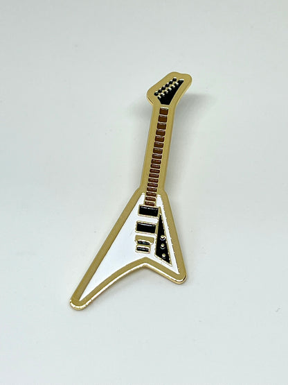 Pin Guitarra Flying V Blanca