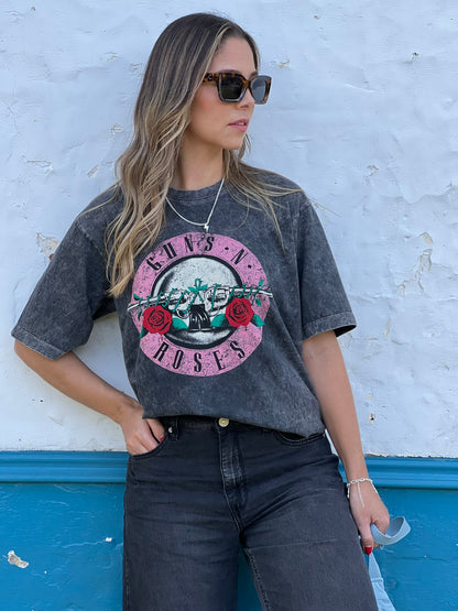 Camiseta OVERSIZE UNISEX Guns rosa