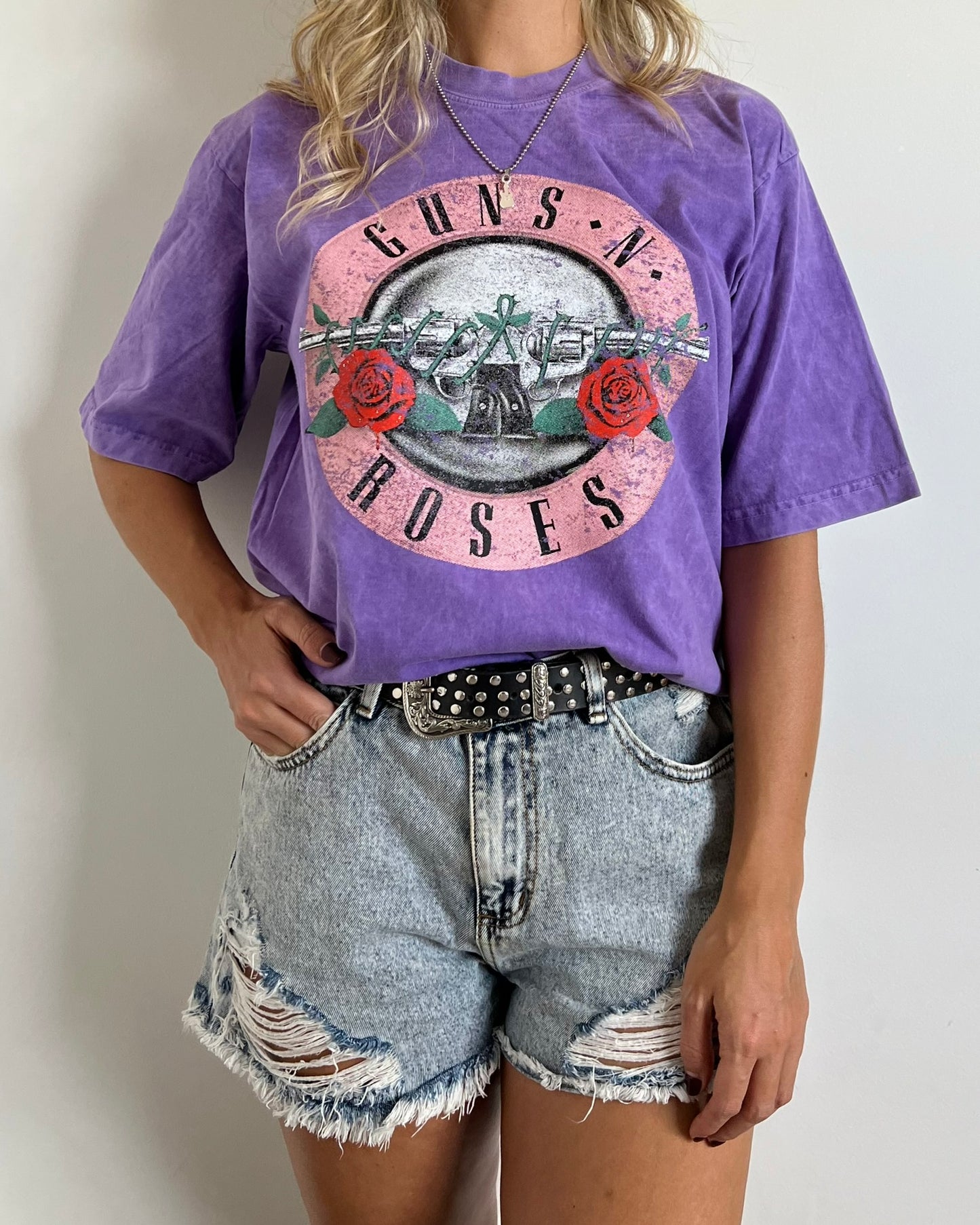 Camiseta Oversize Unisex Guns Morada