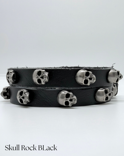 Manilla en cuero Skull Rock