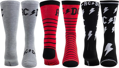 Caja Metálica en forma de Guitarra con 3 pares de medias AC/DC