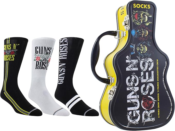 Caja Metálica en forma de Guitarra con 3 pares de medias GUNS