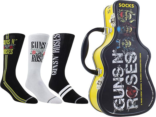 Caja Metálica en forma de Guitarra con 3 pares de medias GUNS