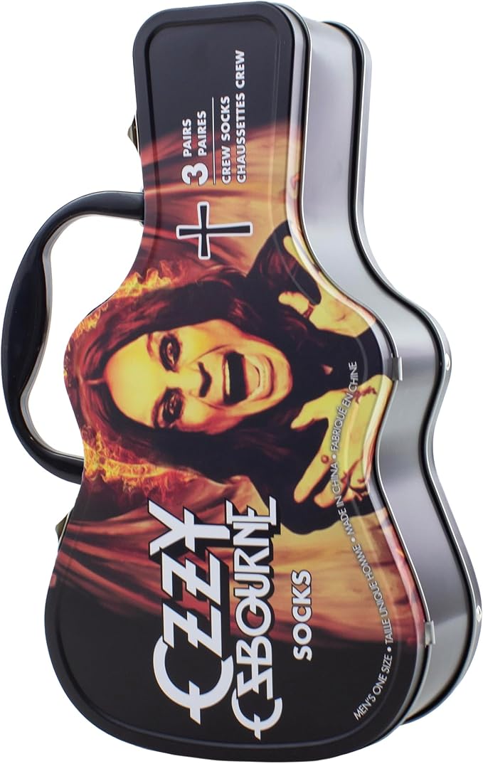 Caja Metálica en forma de Guitarra con 3 pares de medias OZZY OSBOURNE
