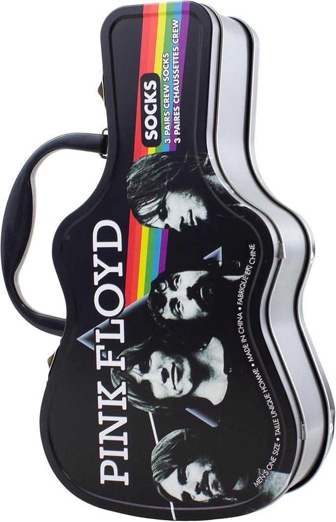 Caja Metálica en forma de Guitarra con 3 pares de medias PINK FLOYD