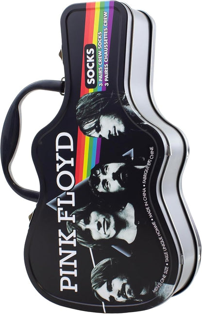 Caja Metálica en forma de Guitarra con 3 pares de medias PINK FLOYD