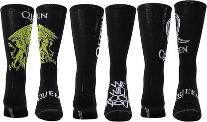 Caja Metálica en forma de Guitarra con 3 pares de medias QUEEN