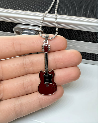 Collar Guitarra SG Rojo Oscuro