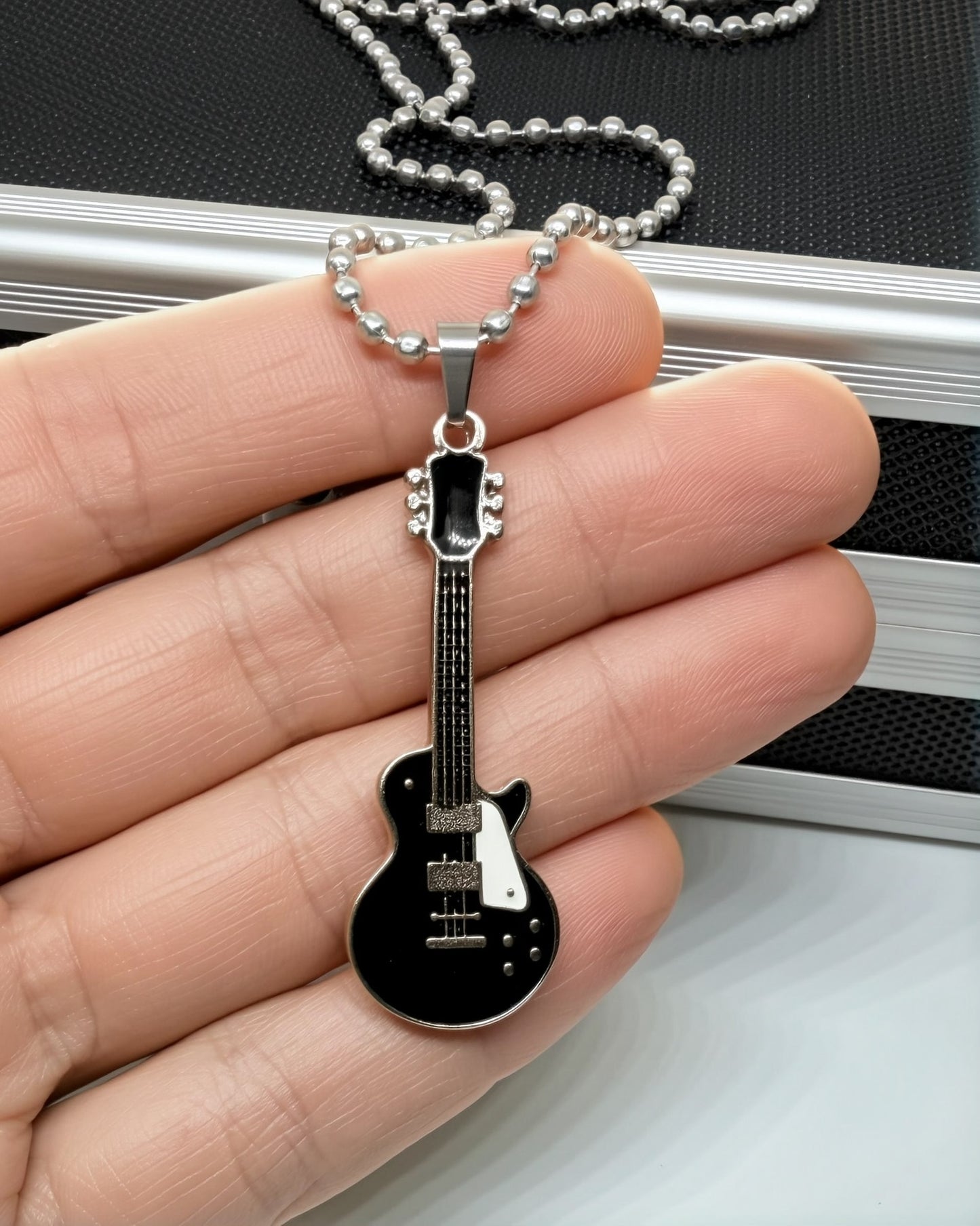 Collar Guitarra Les Paul Negra