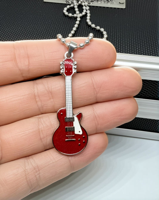 Collar Guitarra Les Paul Roja